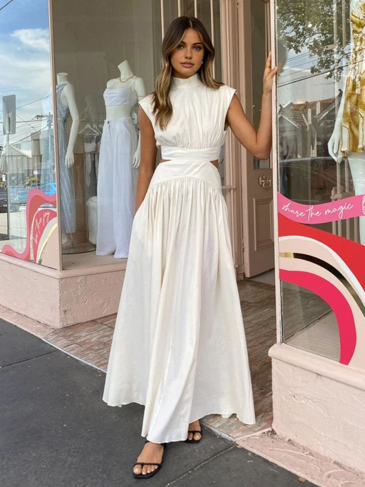 Ellie Mock Neck Comfortable Long Dress