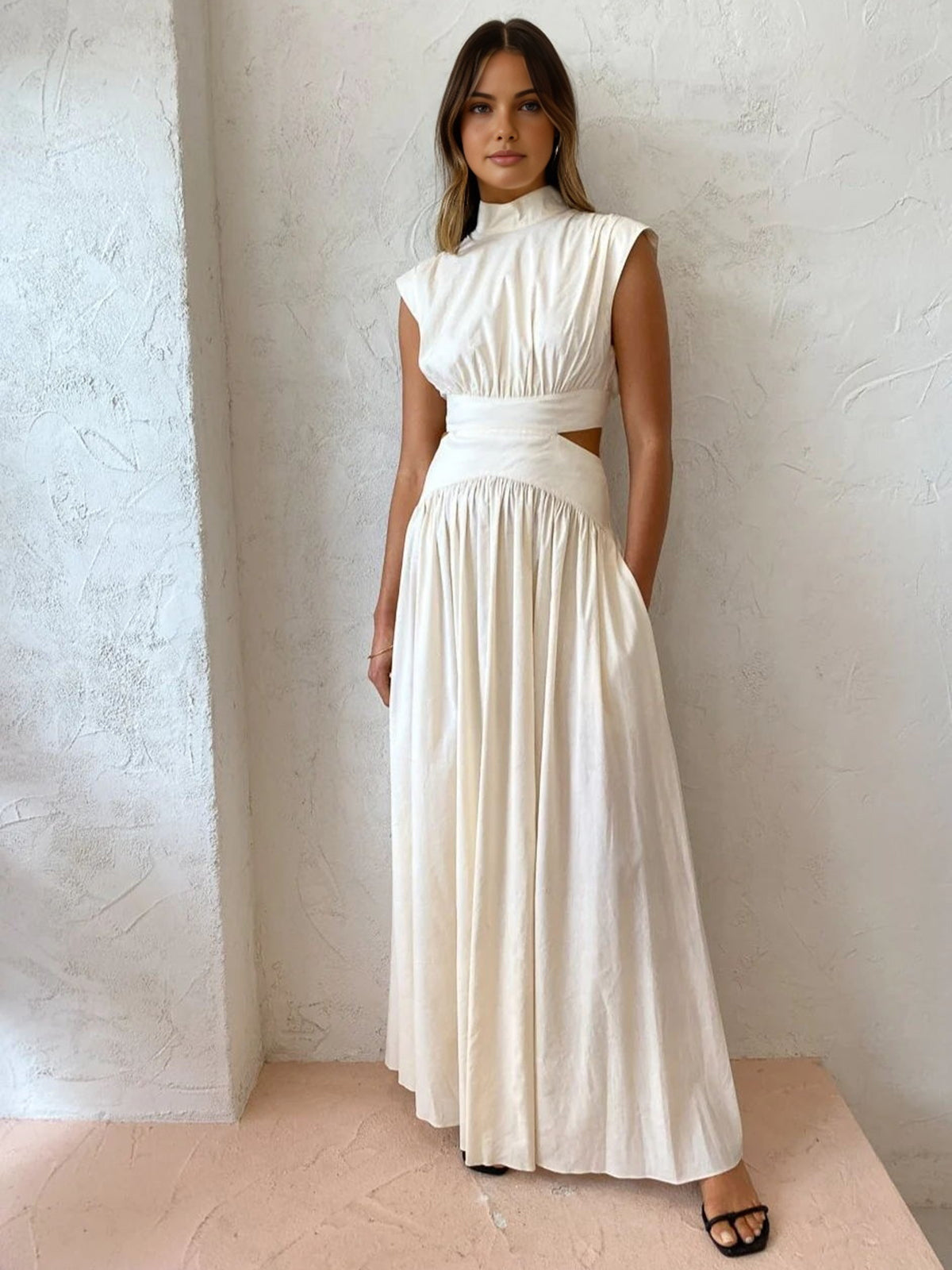Ellie Mock Neck Comfortable Long Dress