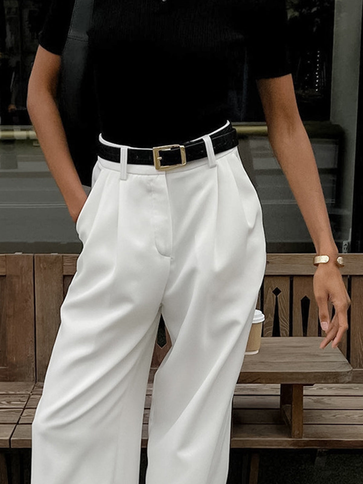 Classic Chic Solid Wide-Leg Pants