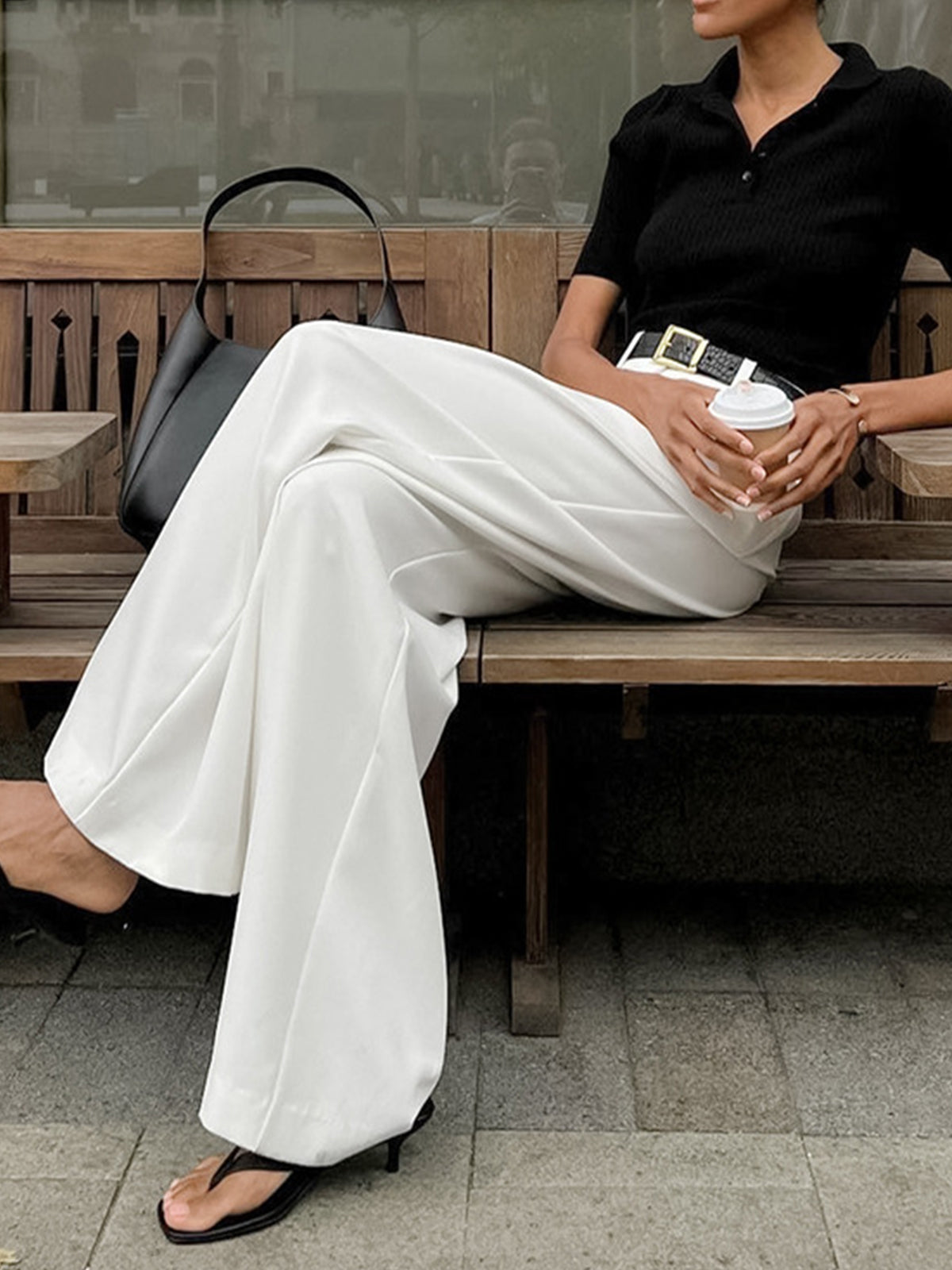 Classic Chic Solid Wide-Leg Pants