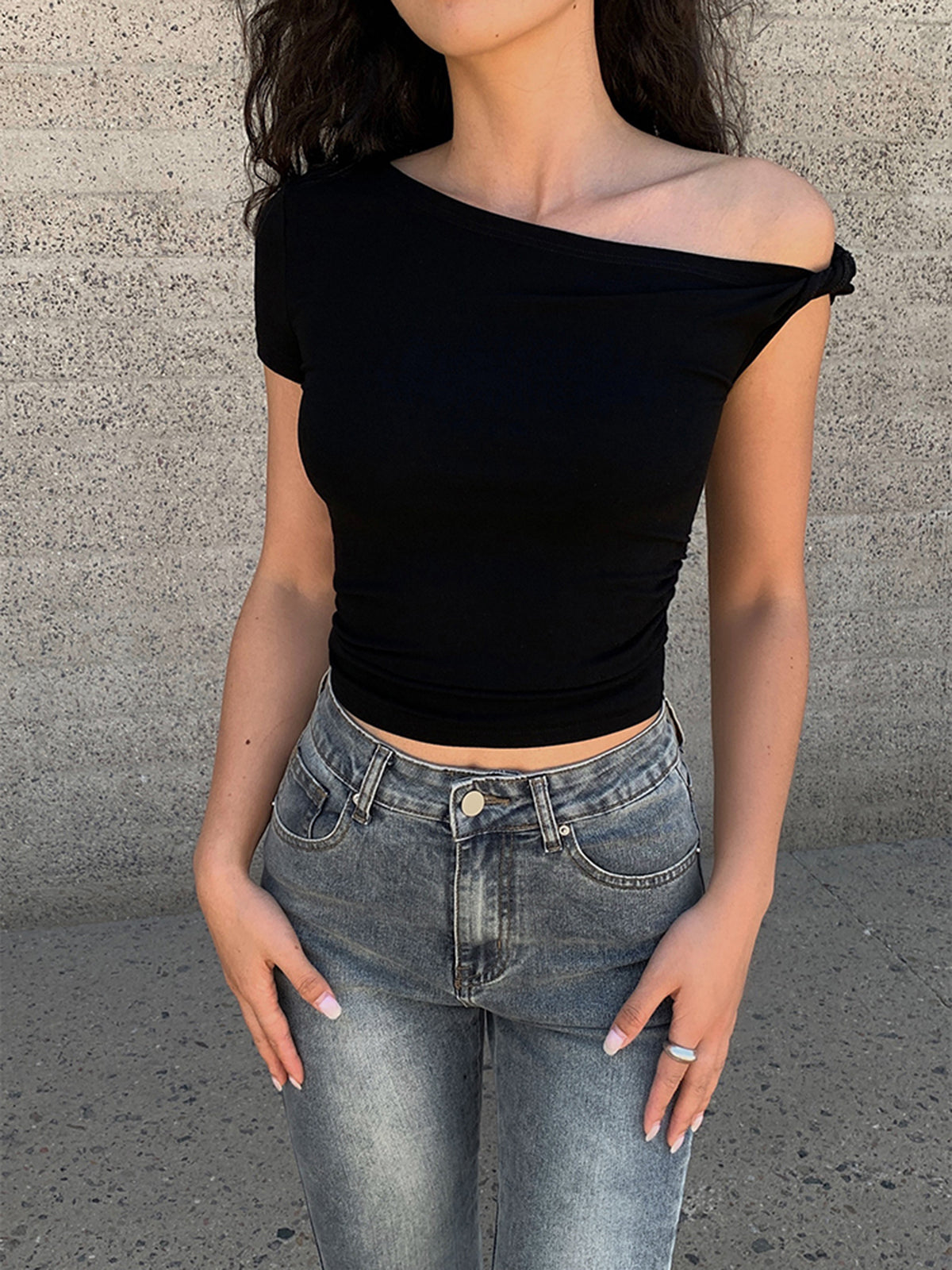 Her Choice Chic One-Shoulder Top