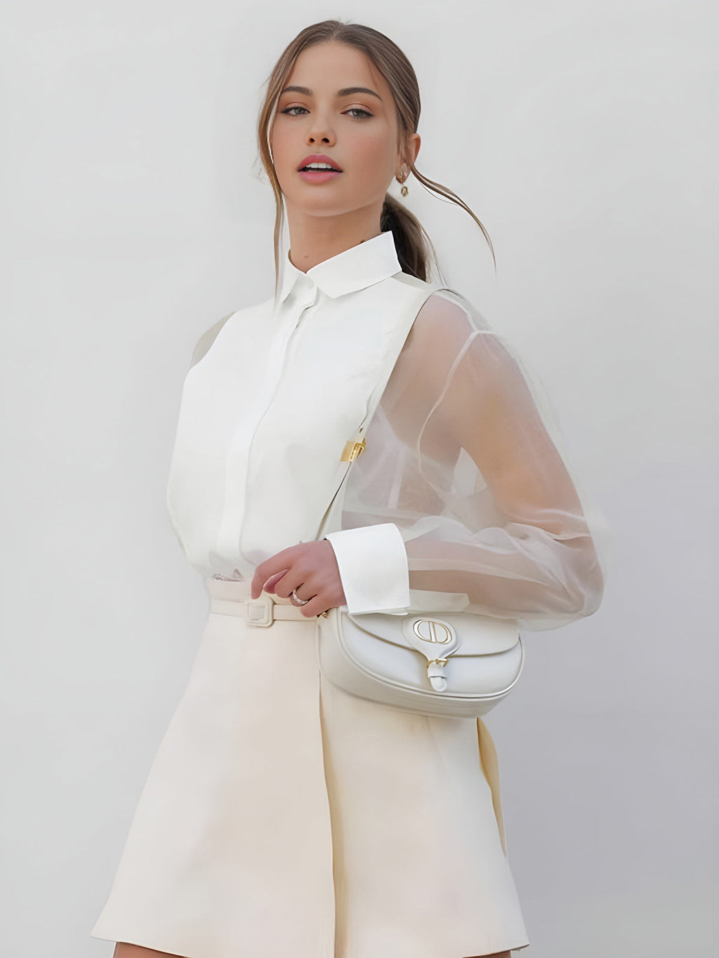 Dreamy Puff Sleeve Semi-Sheer Shirt