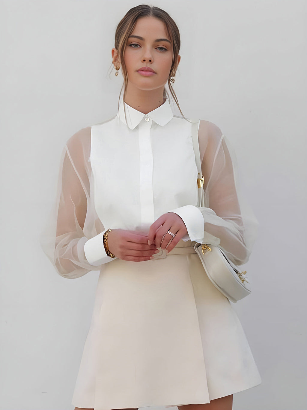 Dreamy Puff Sleeve Semi-Sheer Shirt