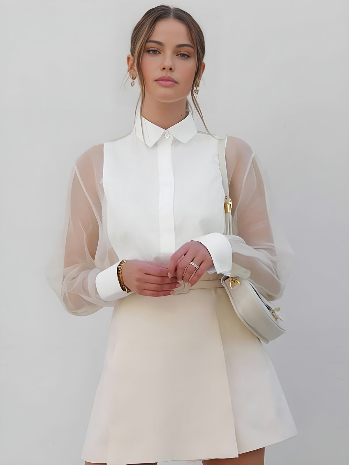 Dreamy Puff Sleeve Semi-Sheer Shirt