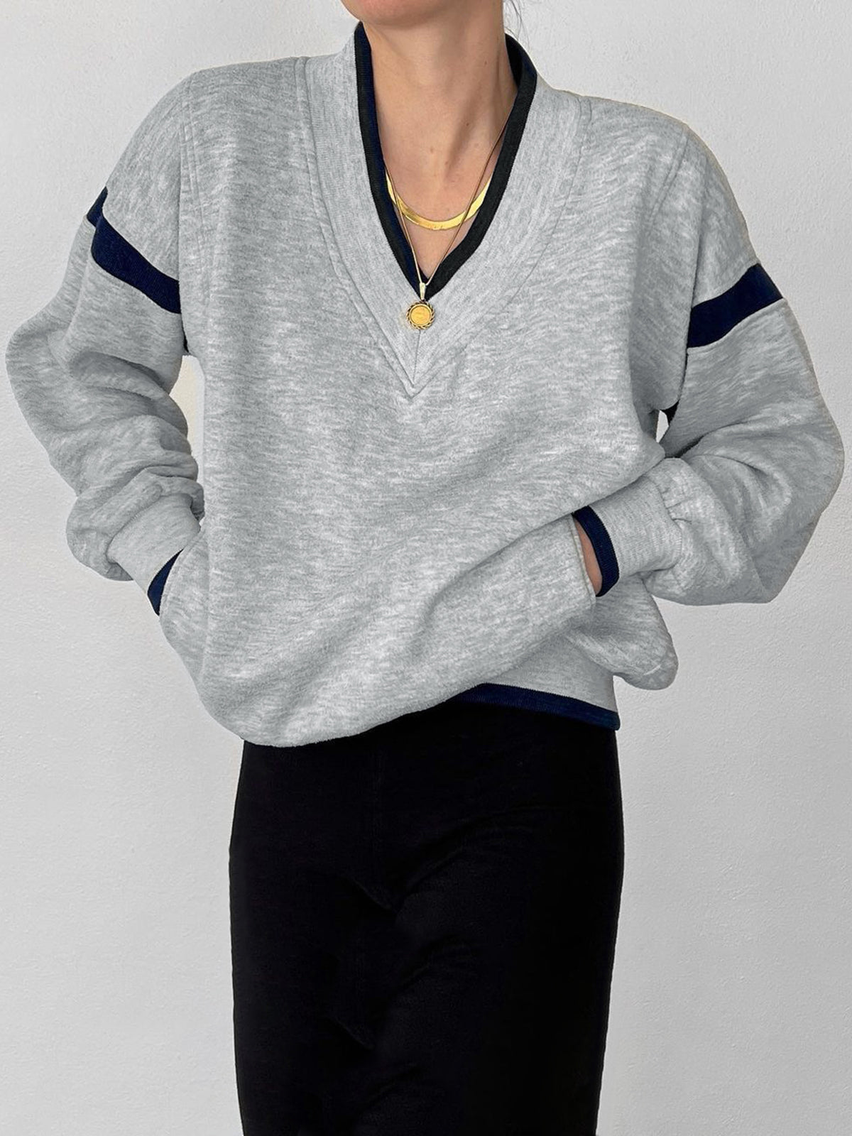 Cozy Luxe Contrast Oversized Sweatshirt