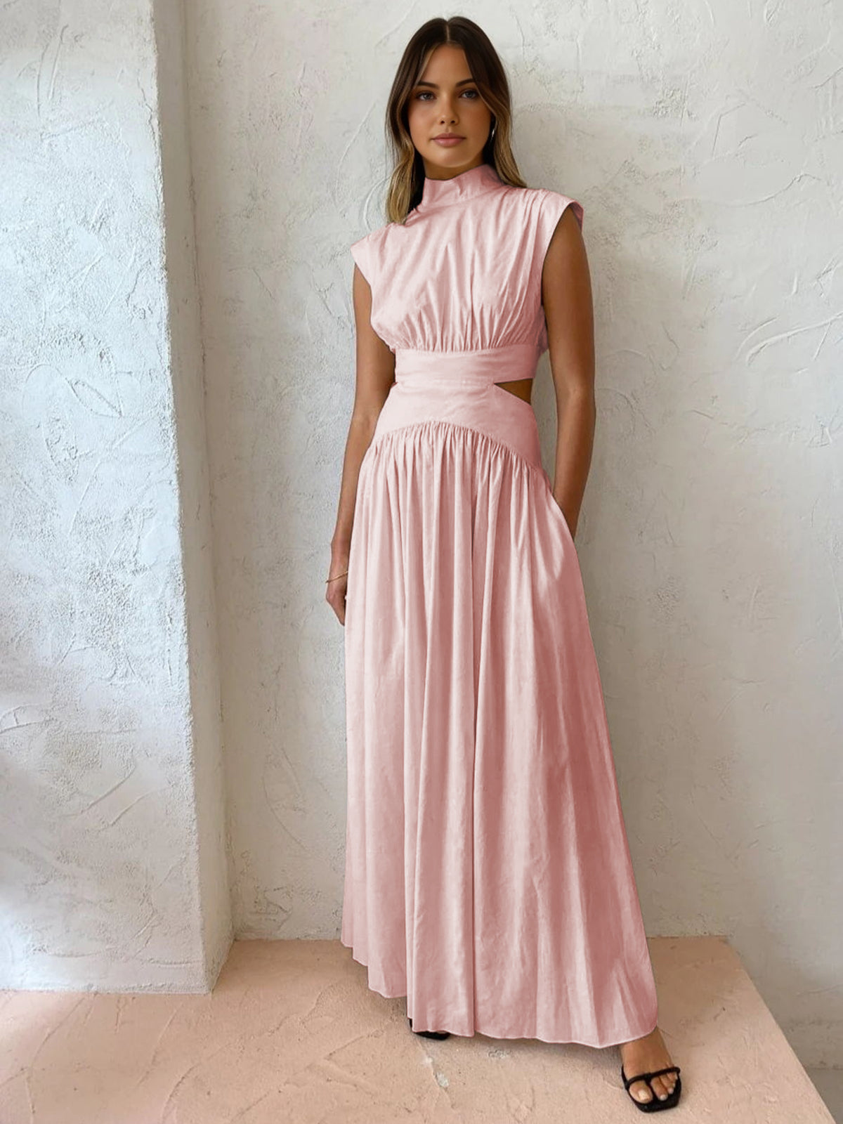 Ellie Mock Neck Comfortable Long Dress