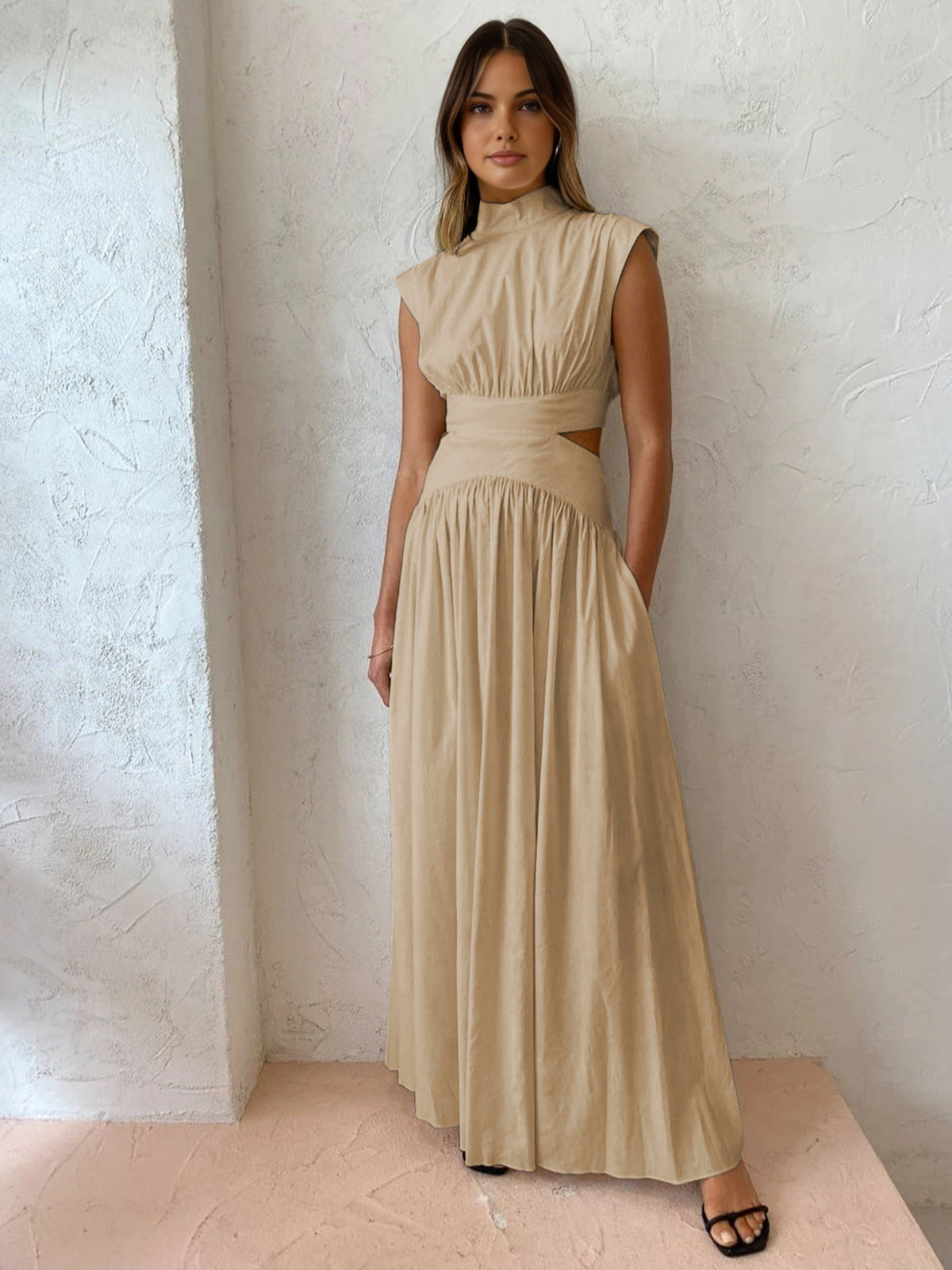 Ellie Mock Neck Comfortable Long Dress