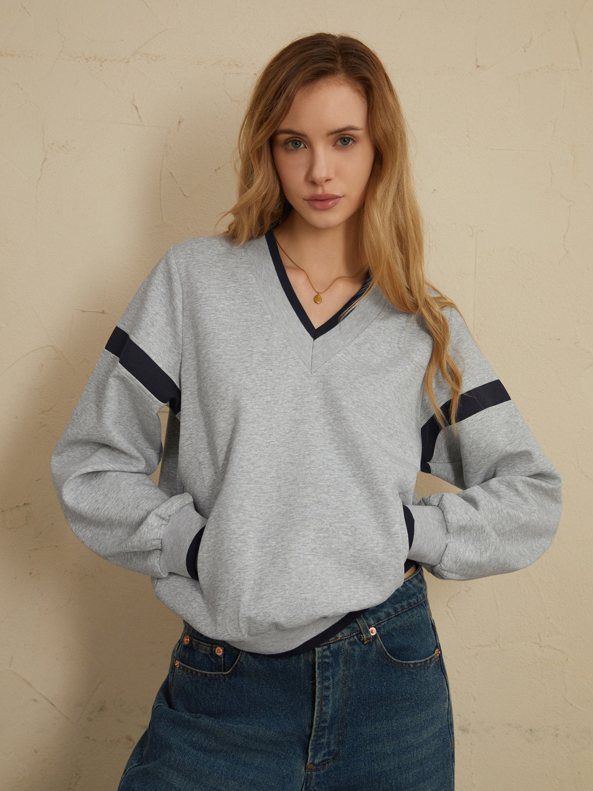 Cozy Luxe Contrast Oversized Sweatshirt