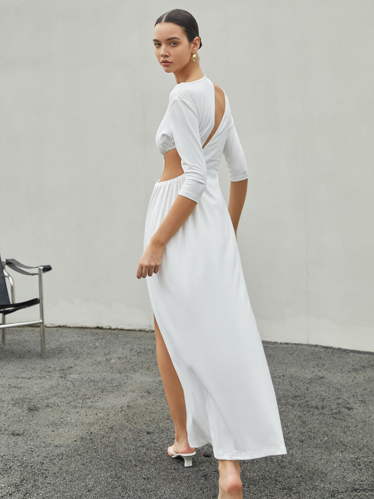 Palisade Cut Out Split Knit Maxi Dress