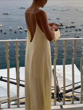 Getaway Girl Backless Satin Long Dress