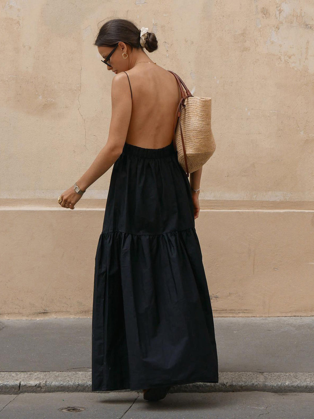 Bare Beauty Solid Backless Long Dress