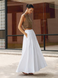 Sunday Cotton Pleated Maxi Skirt