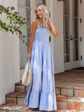 Fantasy Pinstripe Backless Long Cami Dress