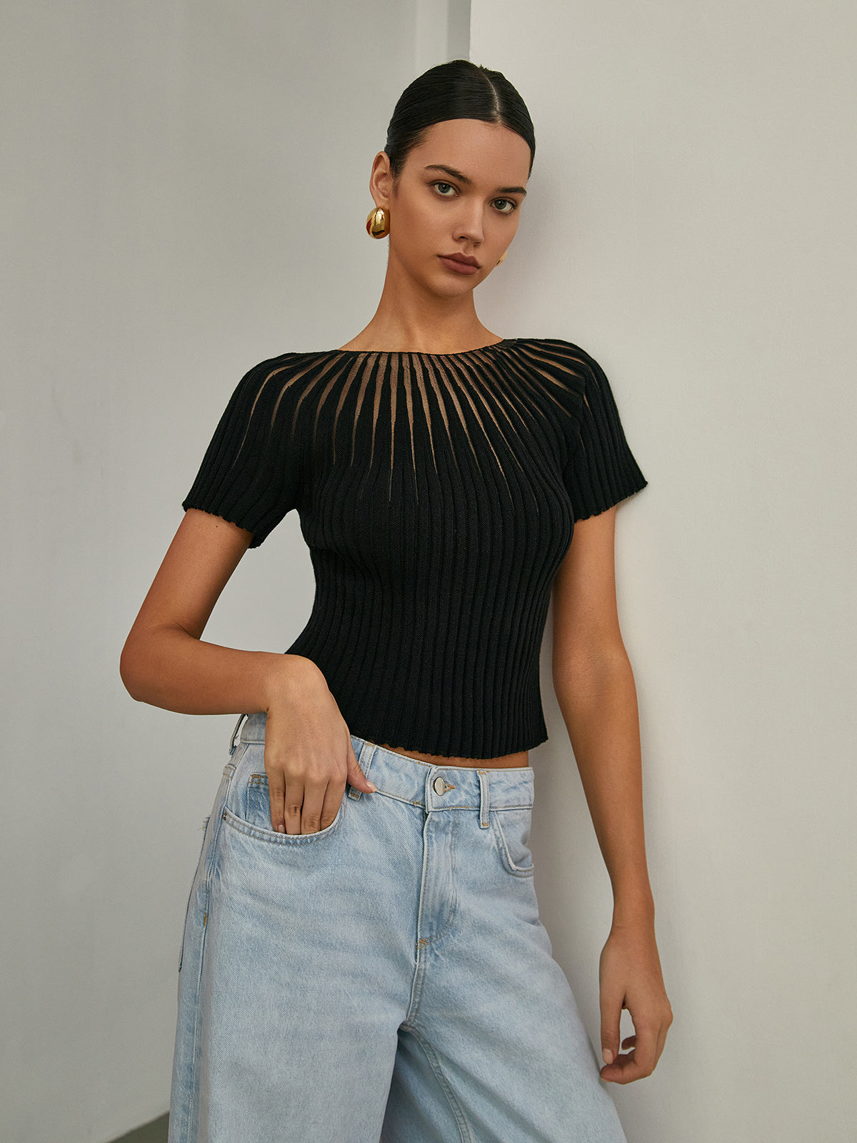 Chic Knit Short Sleeve Top