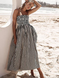 Her Wish Sleeveless Pinstripe Long Dress