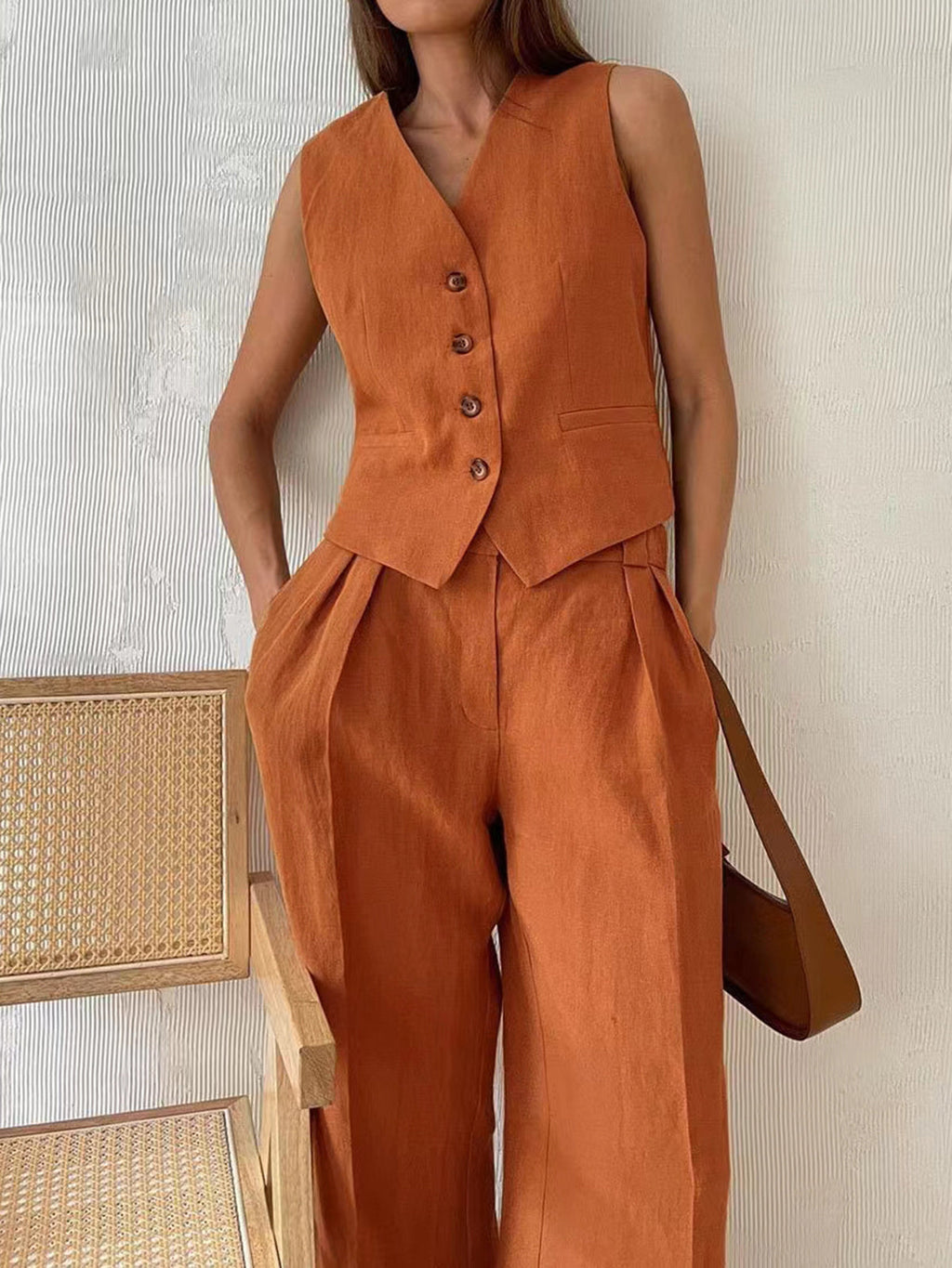 Easy Days Cotton & Linen Pants Set