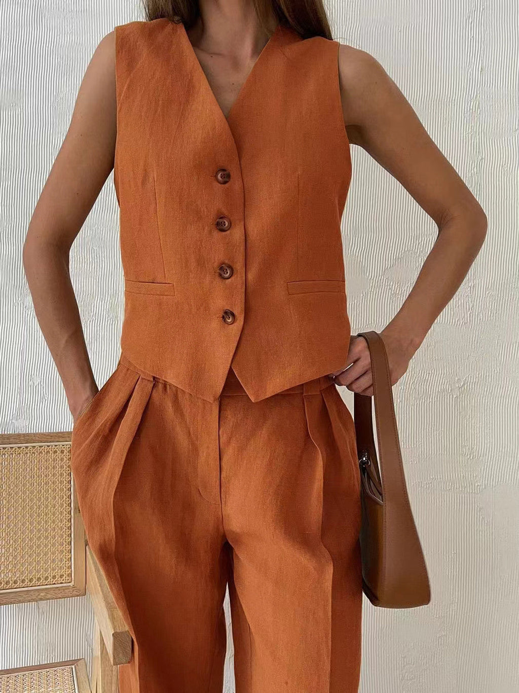 Easy Days Cotton & Linen Pants Set