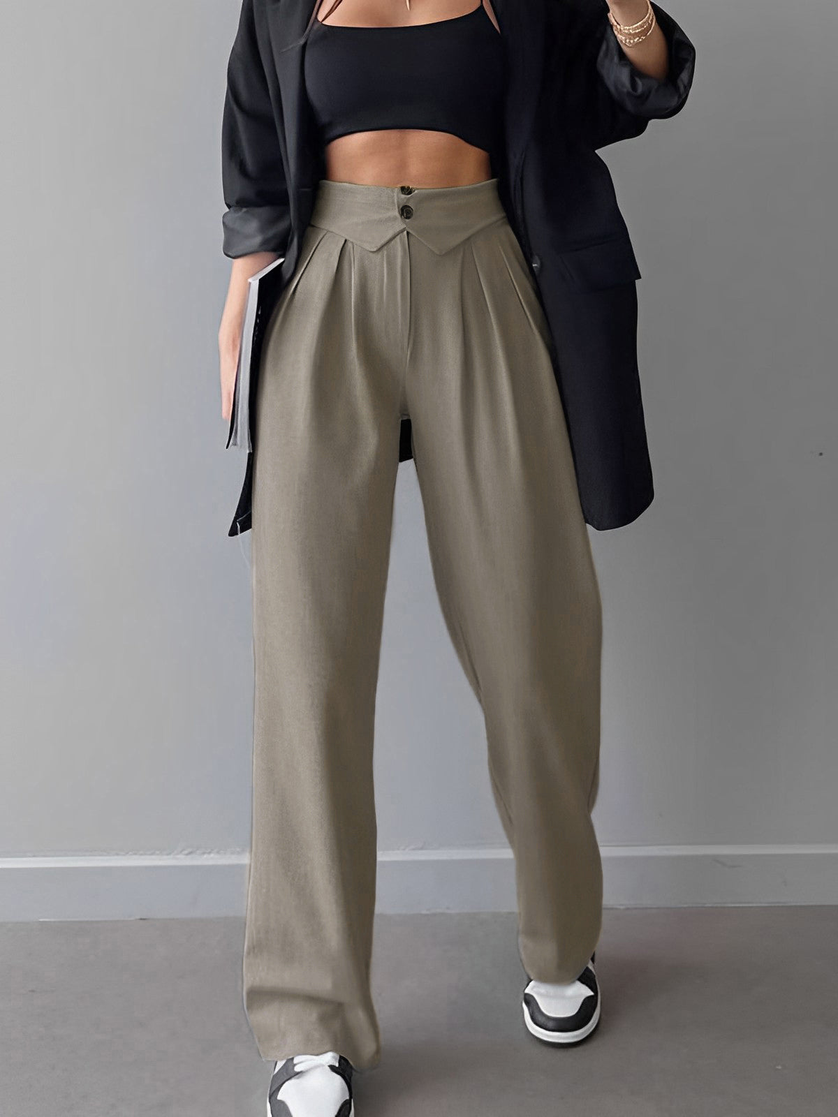 Midtown Fold-Over Waistband Dress Pants