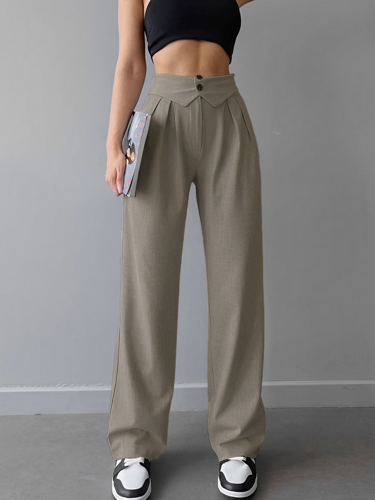 Midtown Fold-Over Waistband Dress Pants