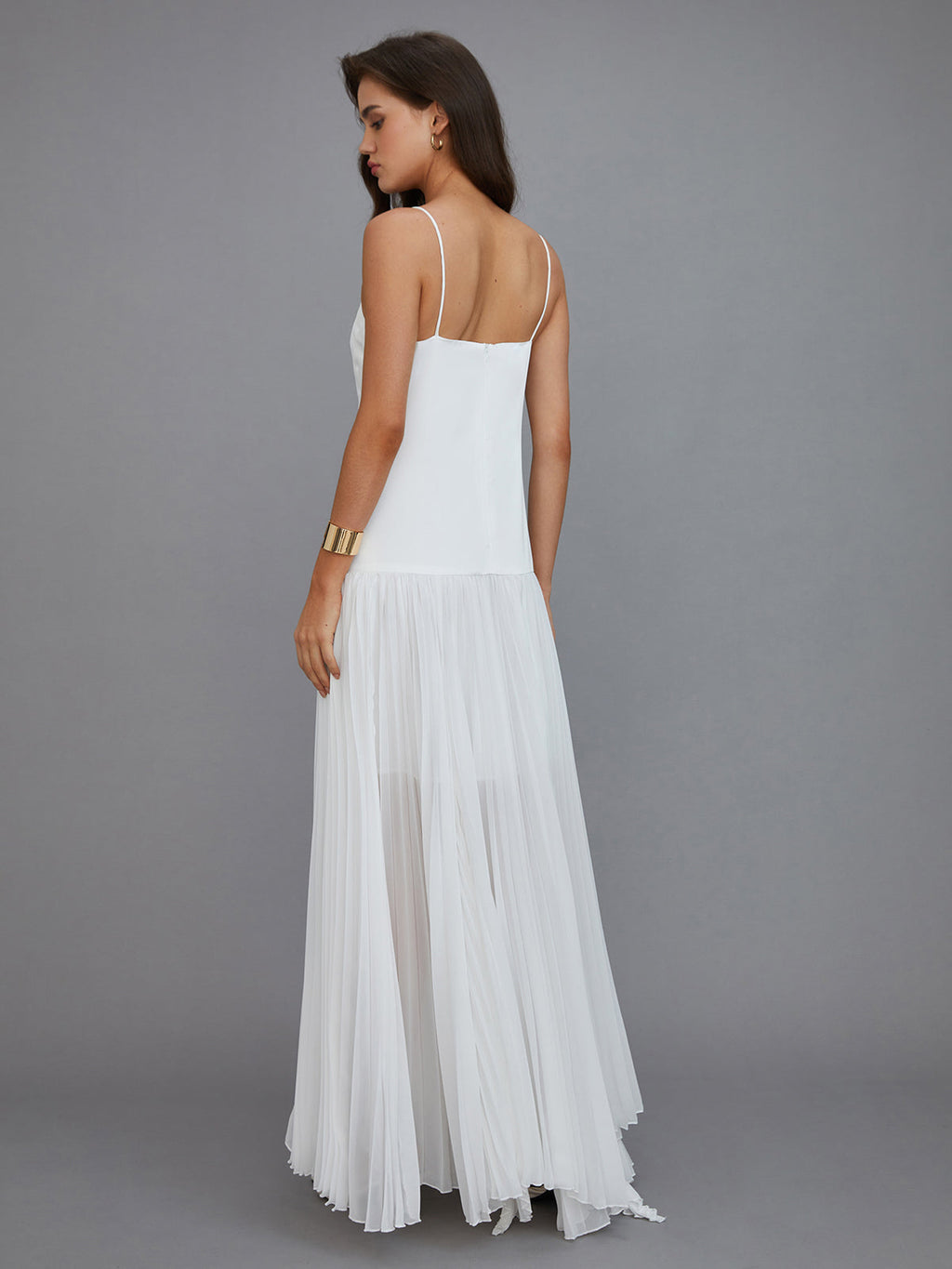 Carla's Choice Pleated High-Low Maxi Dress