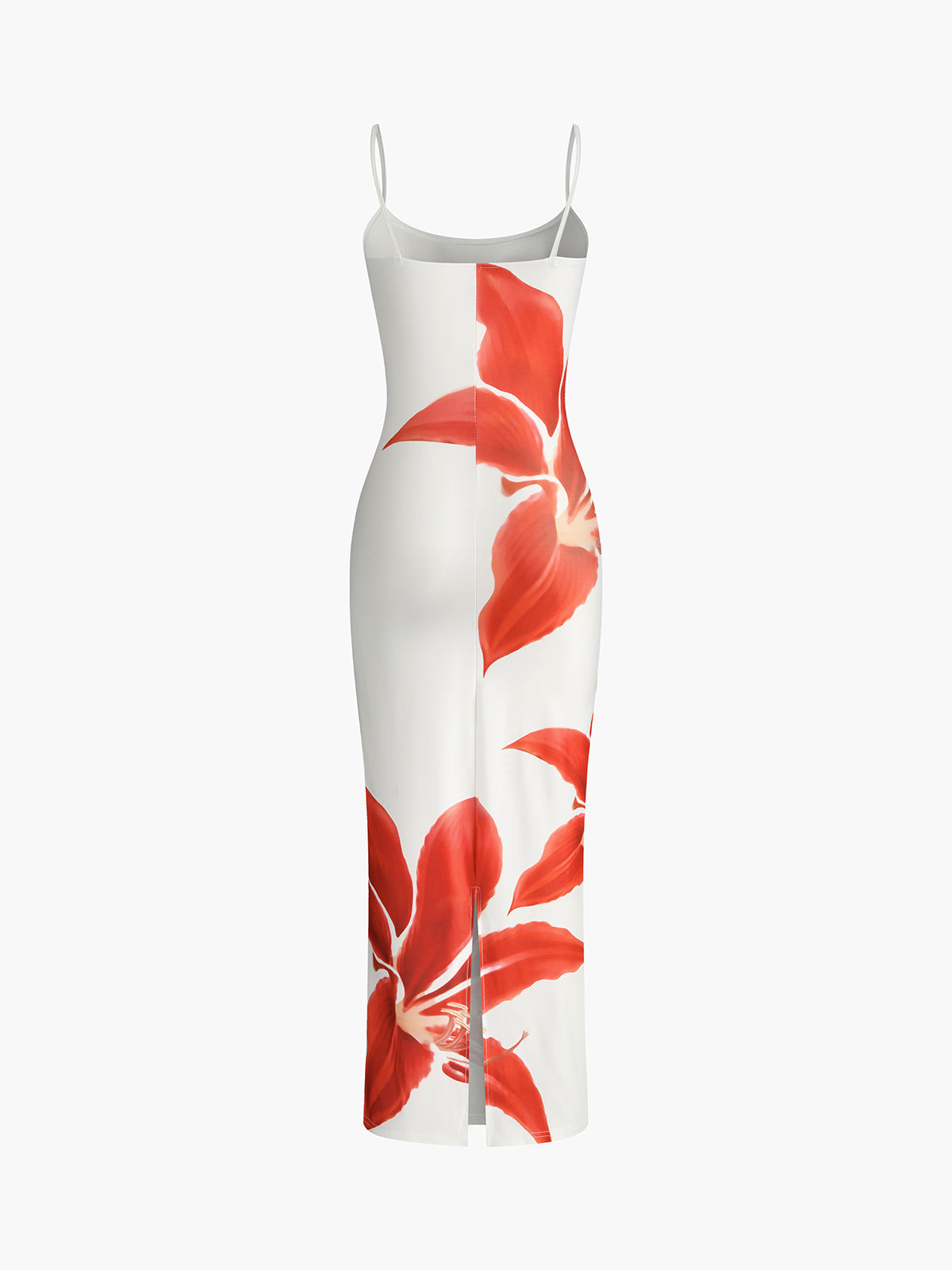 Petal Split Floral Sleeveless Long Dress