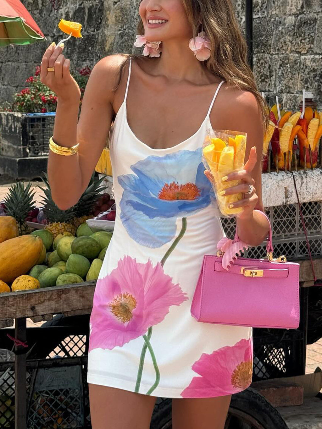 Bloom & Flow Backless Floral Short Dress