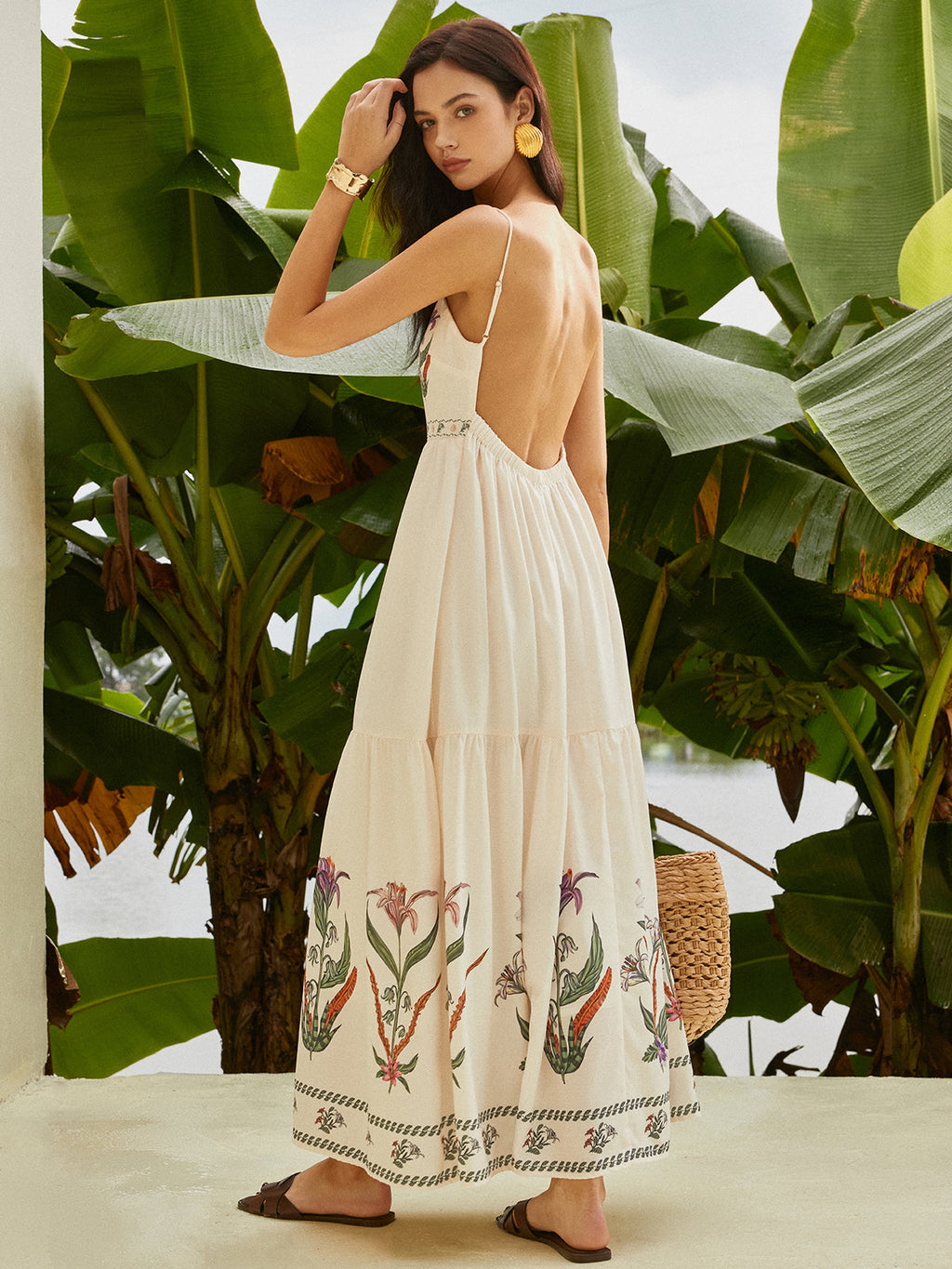 Garden Hour Backless Floral Dress