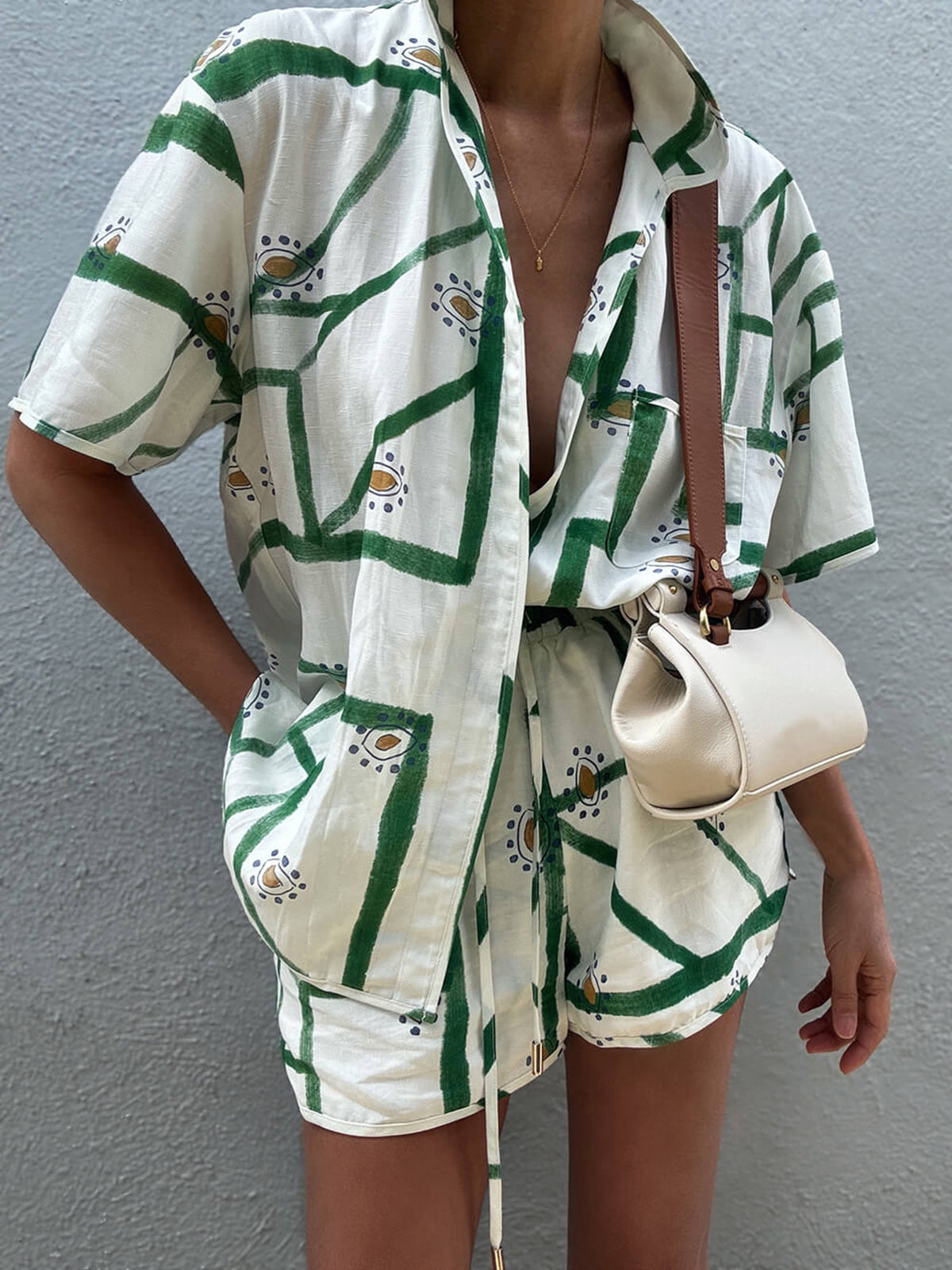 Cozy Casual Drawstring Shorts Set