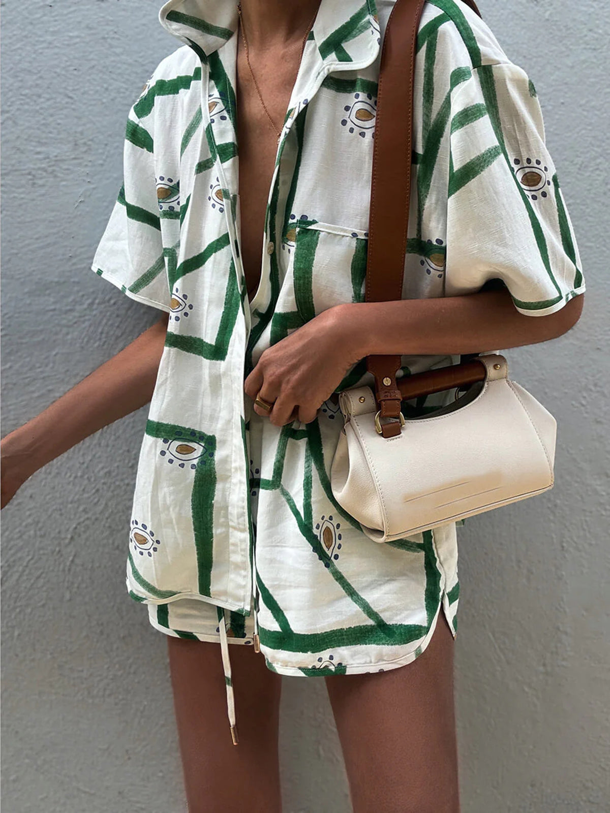Cozy Casual Drawstring Shorts Set