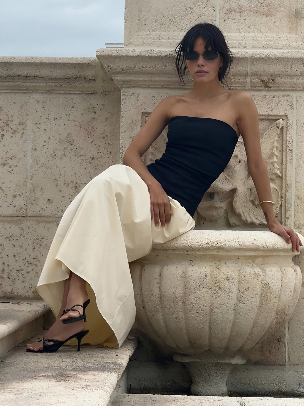 Toronto Contrast Tube Long Dress