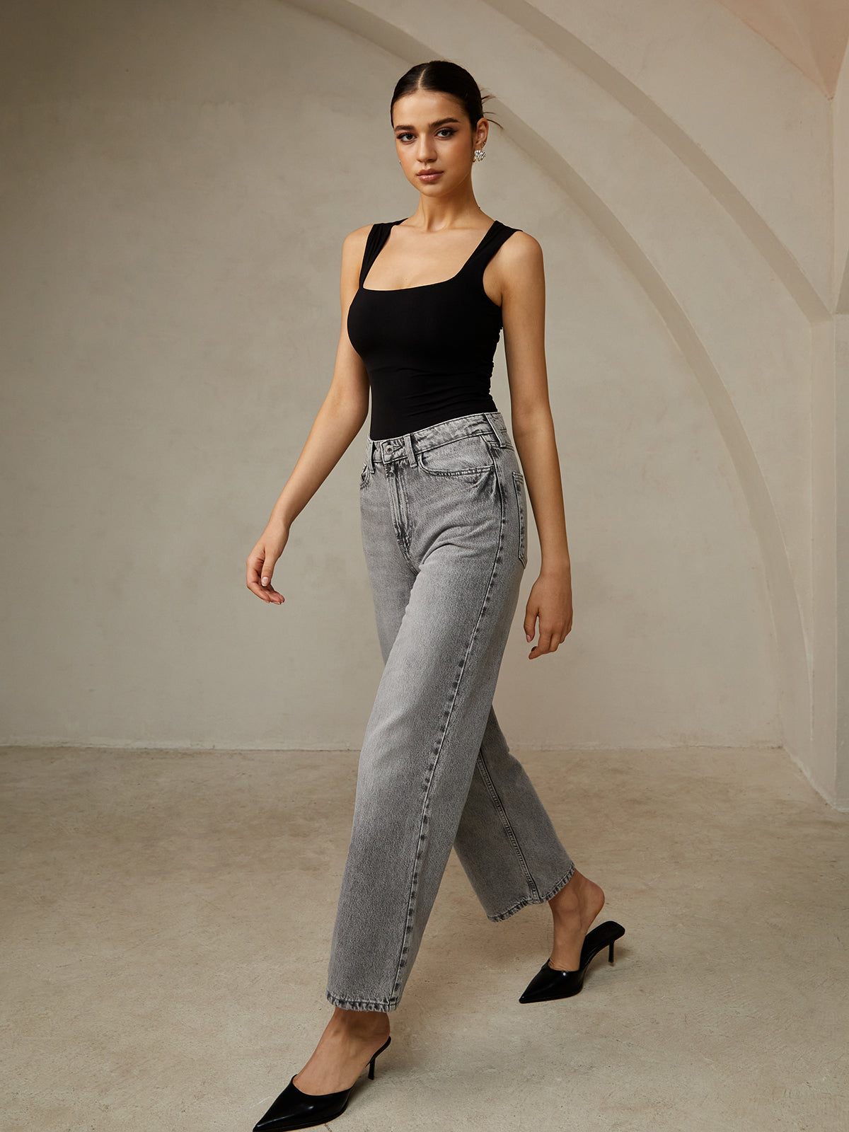 Breezy Casual Plain Strappy Top