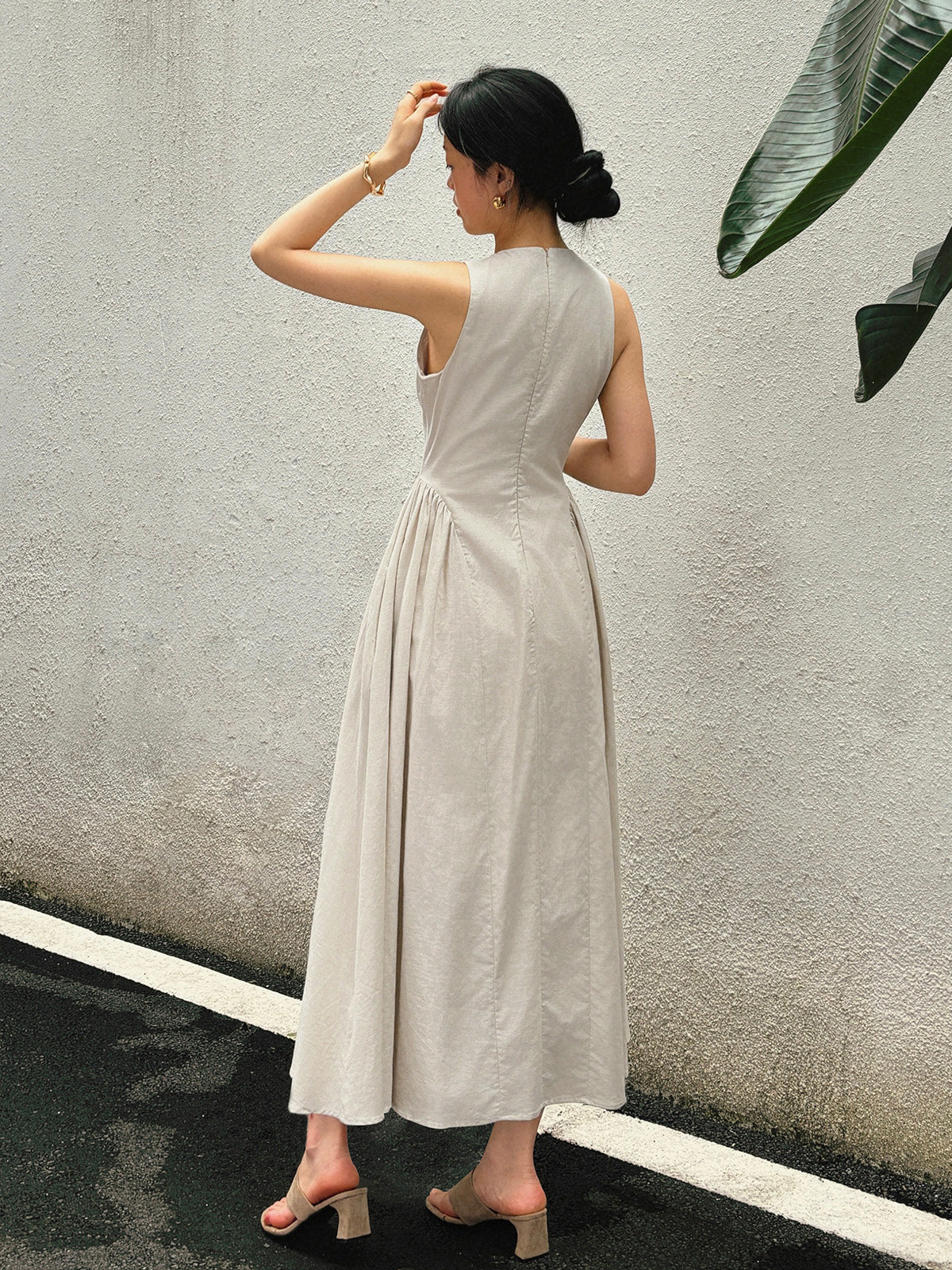 Breathe Easy Pleated Long Dress
