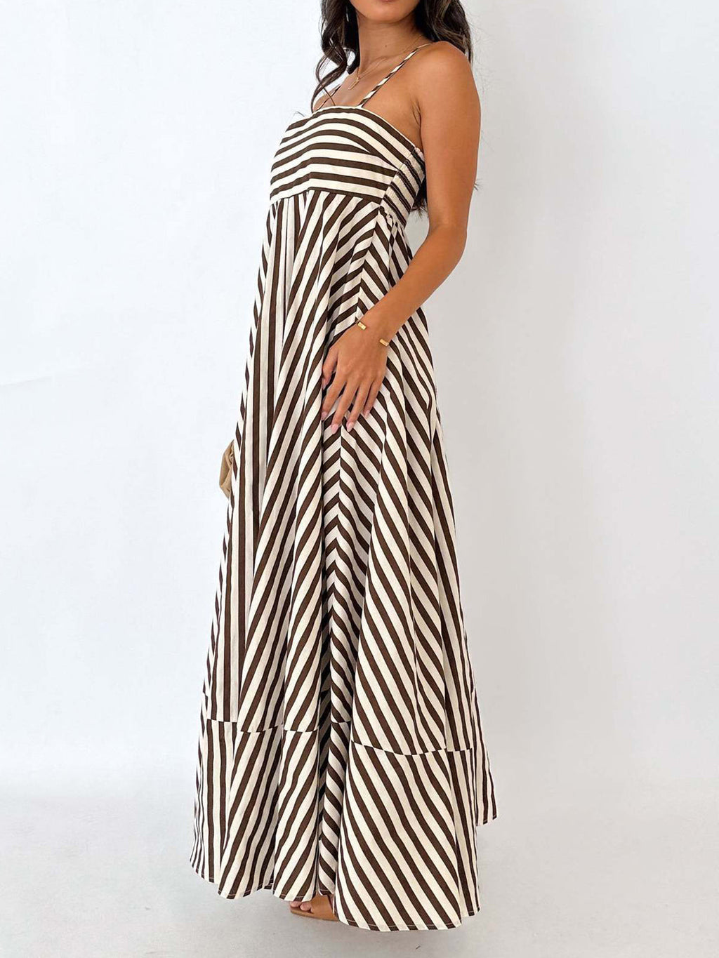 True Story Pleated Cami Long Dress