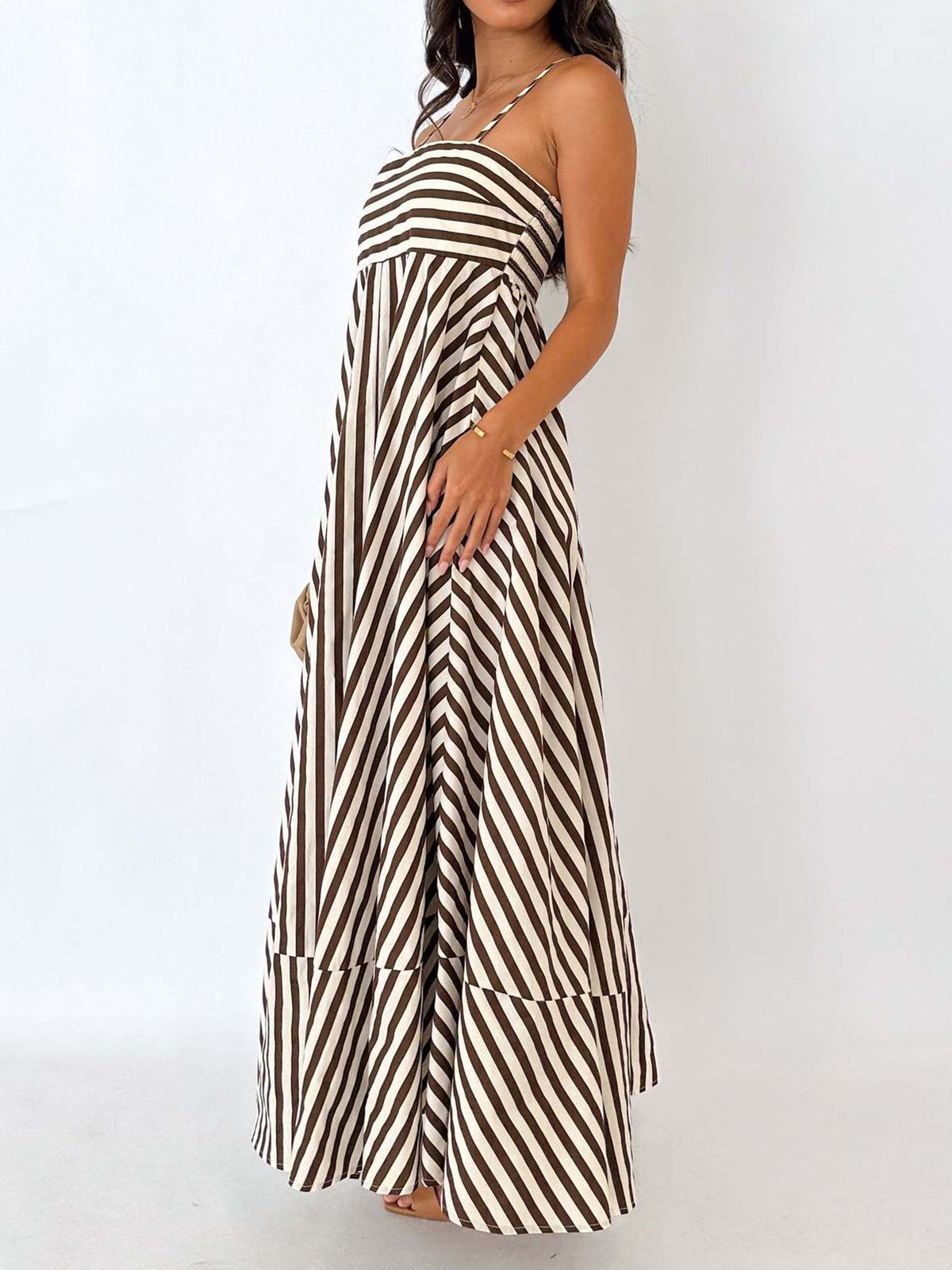 True Story Pleated Cami Long Dress