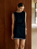 Claire Contrast Sleeveless Skirt Set