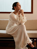 Athena Ruffle Drawstring Knit Dress