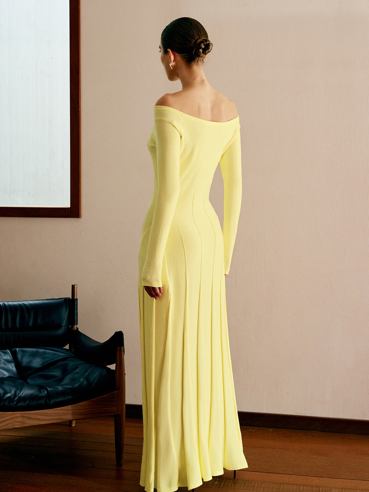 Soft Landing Off-Shoulder Pleated Sweater Dress