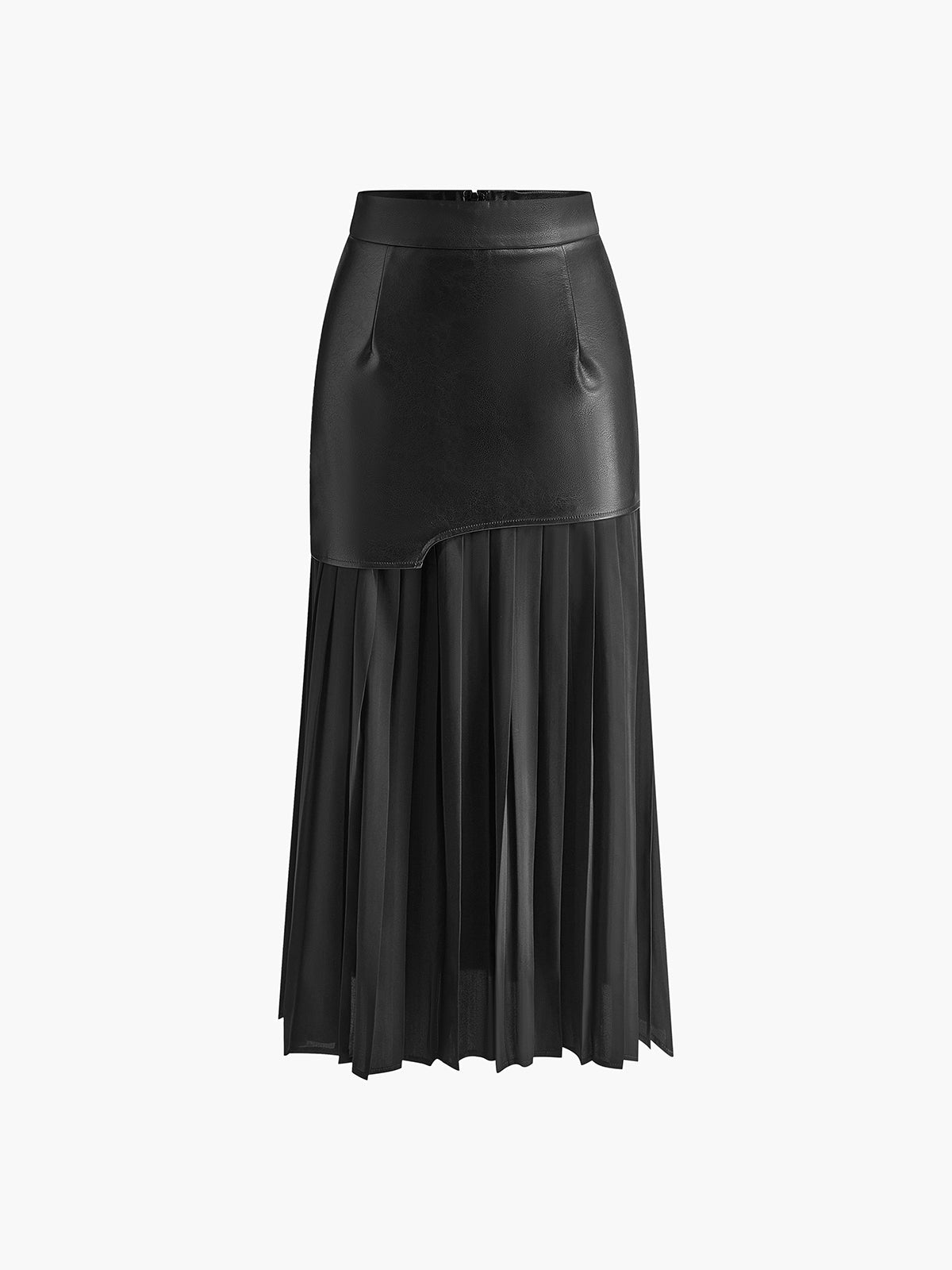 Dubai Dreams Faux Leather Pleated Maxi Skirt
