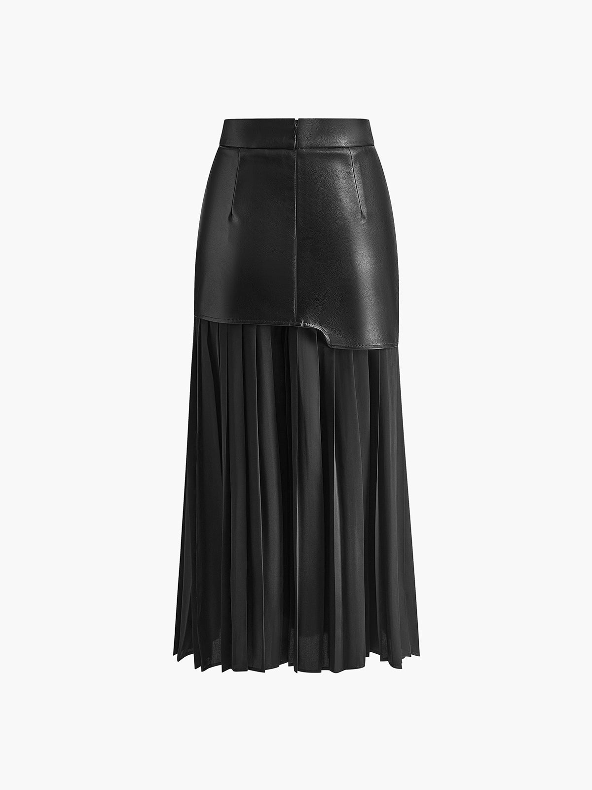 Dubai Dreams Faux Leather Pleated Maxi Skirt