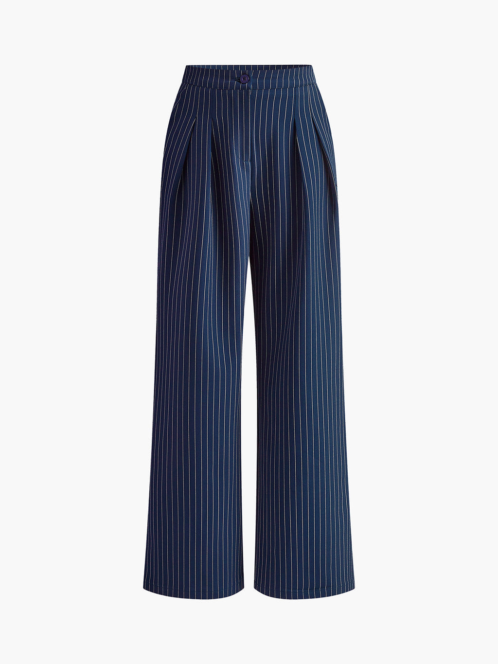 Sharp Dressed Pinstripe Pleated Wide-Leg Pants