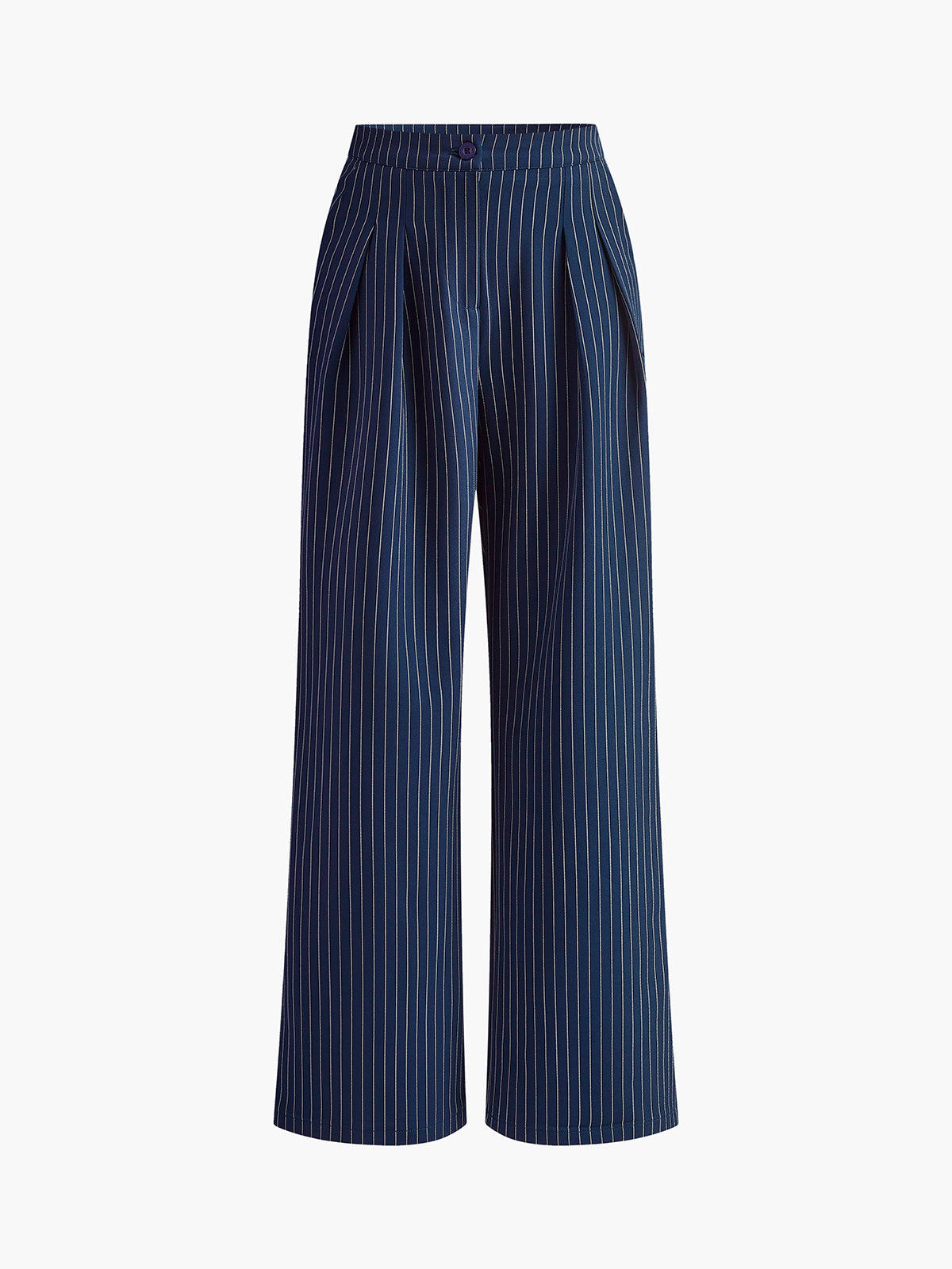 Sharp Dressed Pinstripe Pleated Wide-Leg Pants