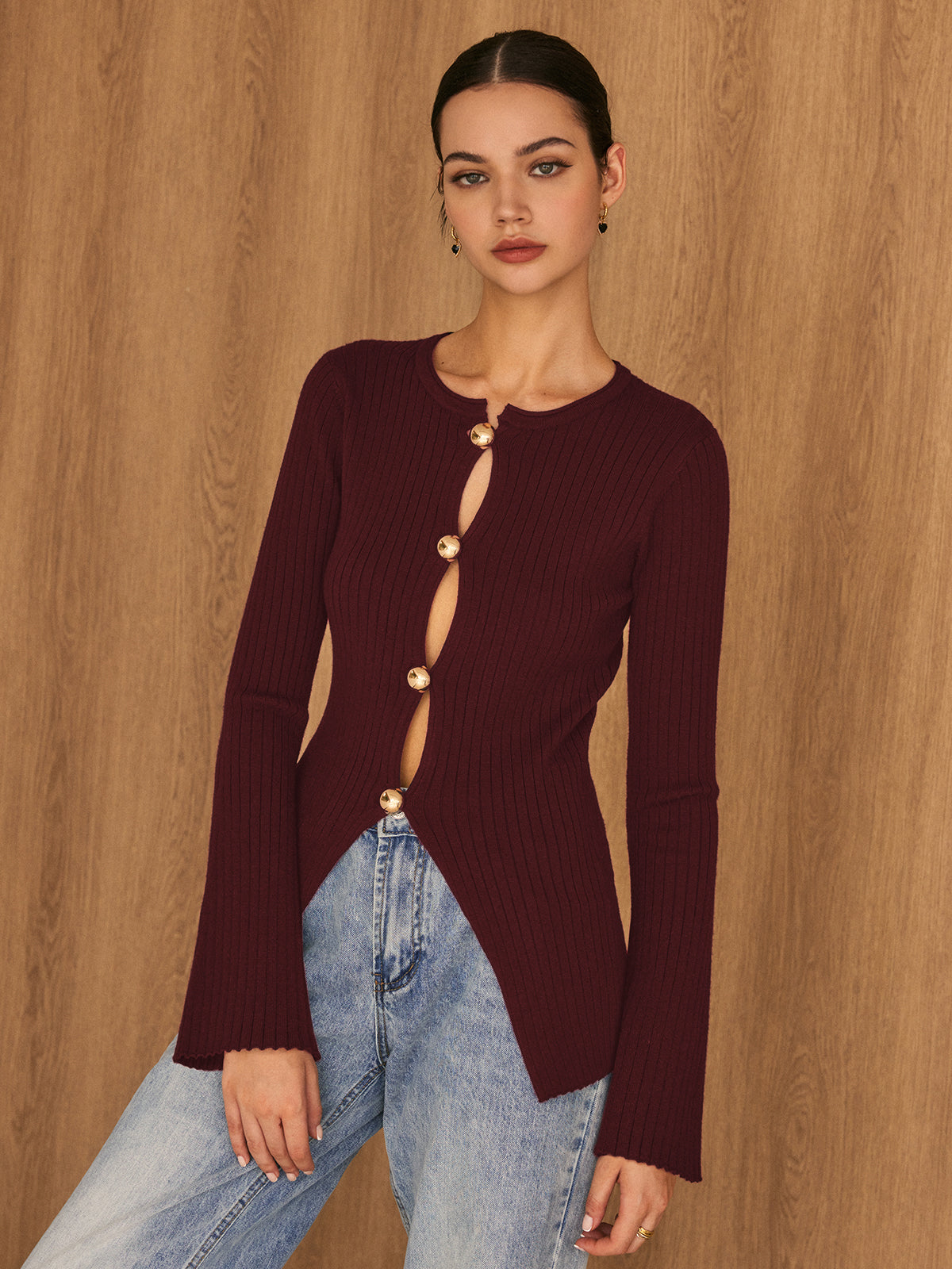 Bougee Boutique Button Knit Top