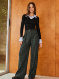 Vintage Dreams Plaid Belted Pants