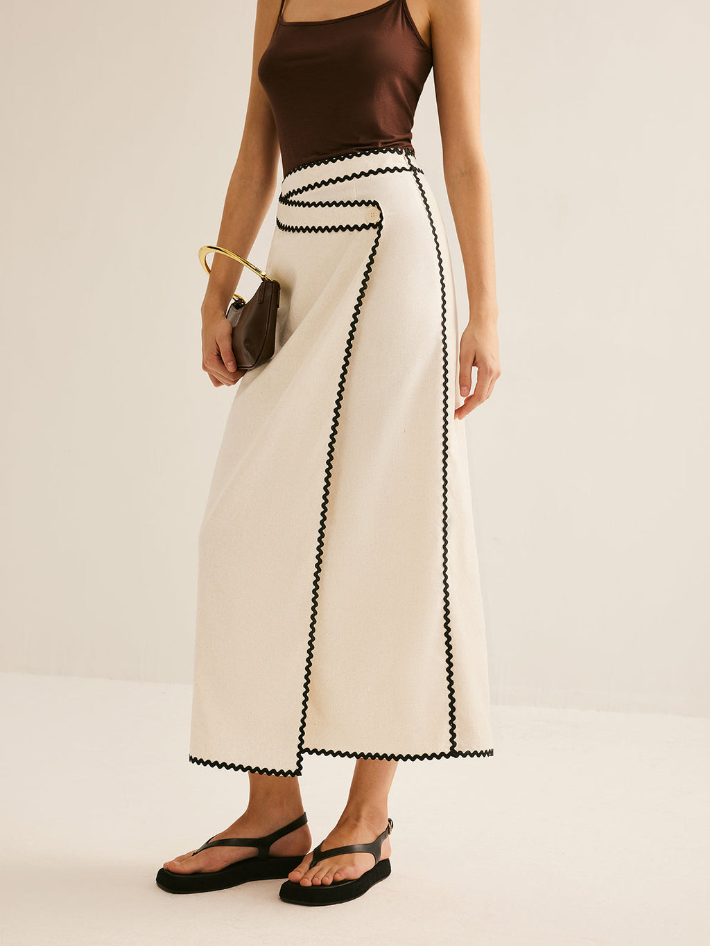 Tide Cotton & Linen Upscale Midi Skirt