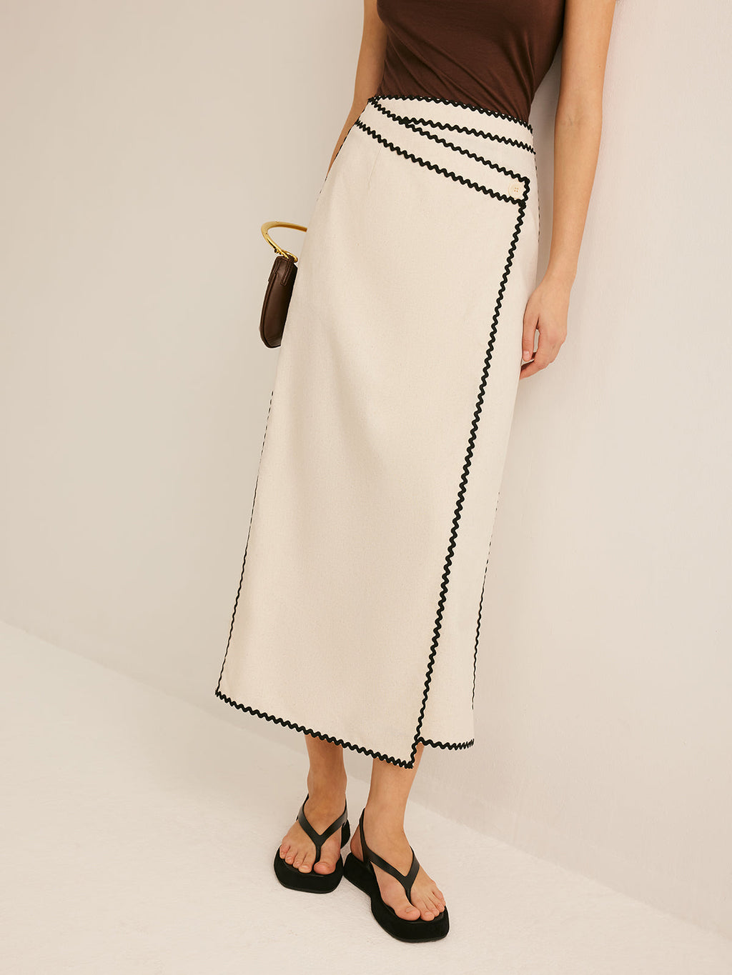 Tide Cotton & Linen Upscale Midi Skirt