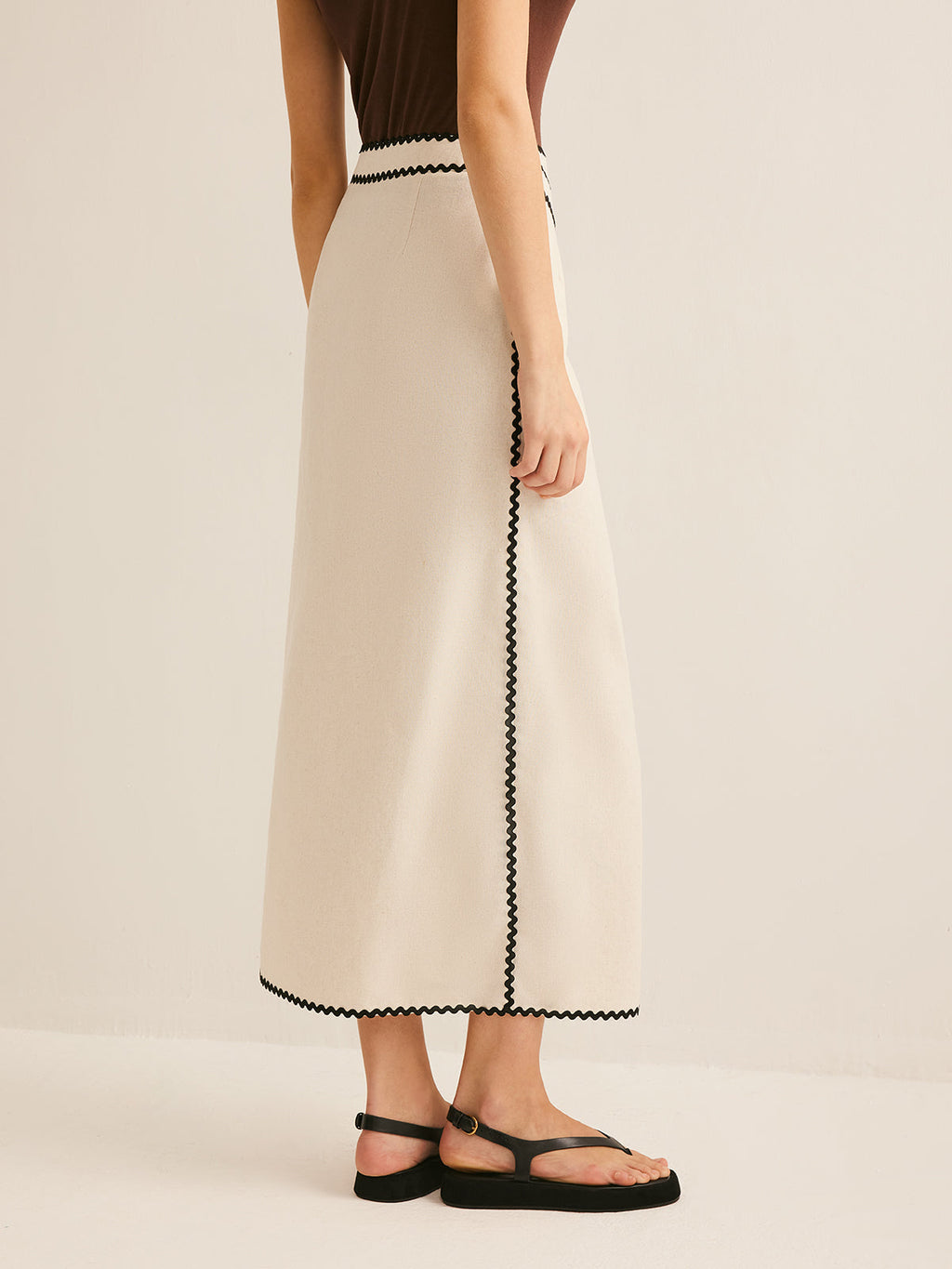 Tide Cotton & Linen Upscale Midi Skirt