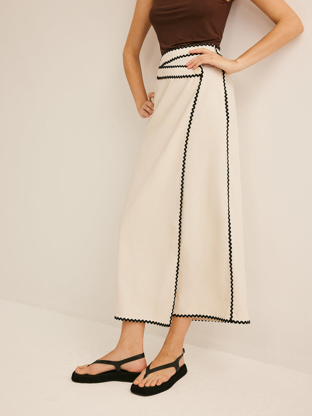 Tide Cotton & Linen Upscale Midi Skirt