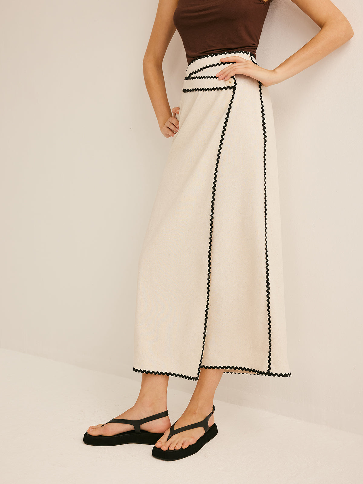 Tide Cotton & Linen Upscale Midi Skirt