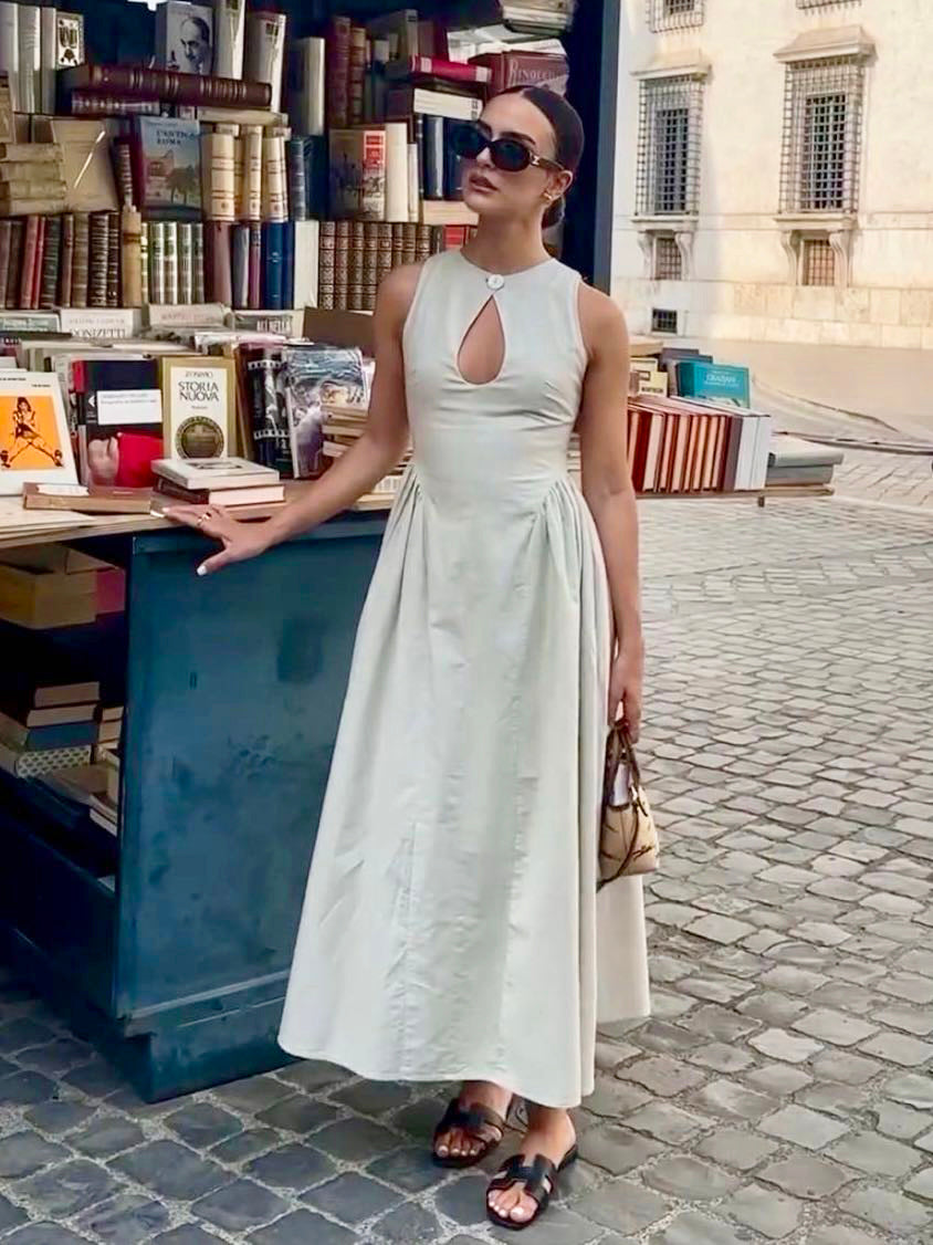 Breathe Easy Pleated Long Dress