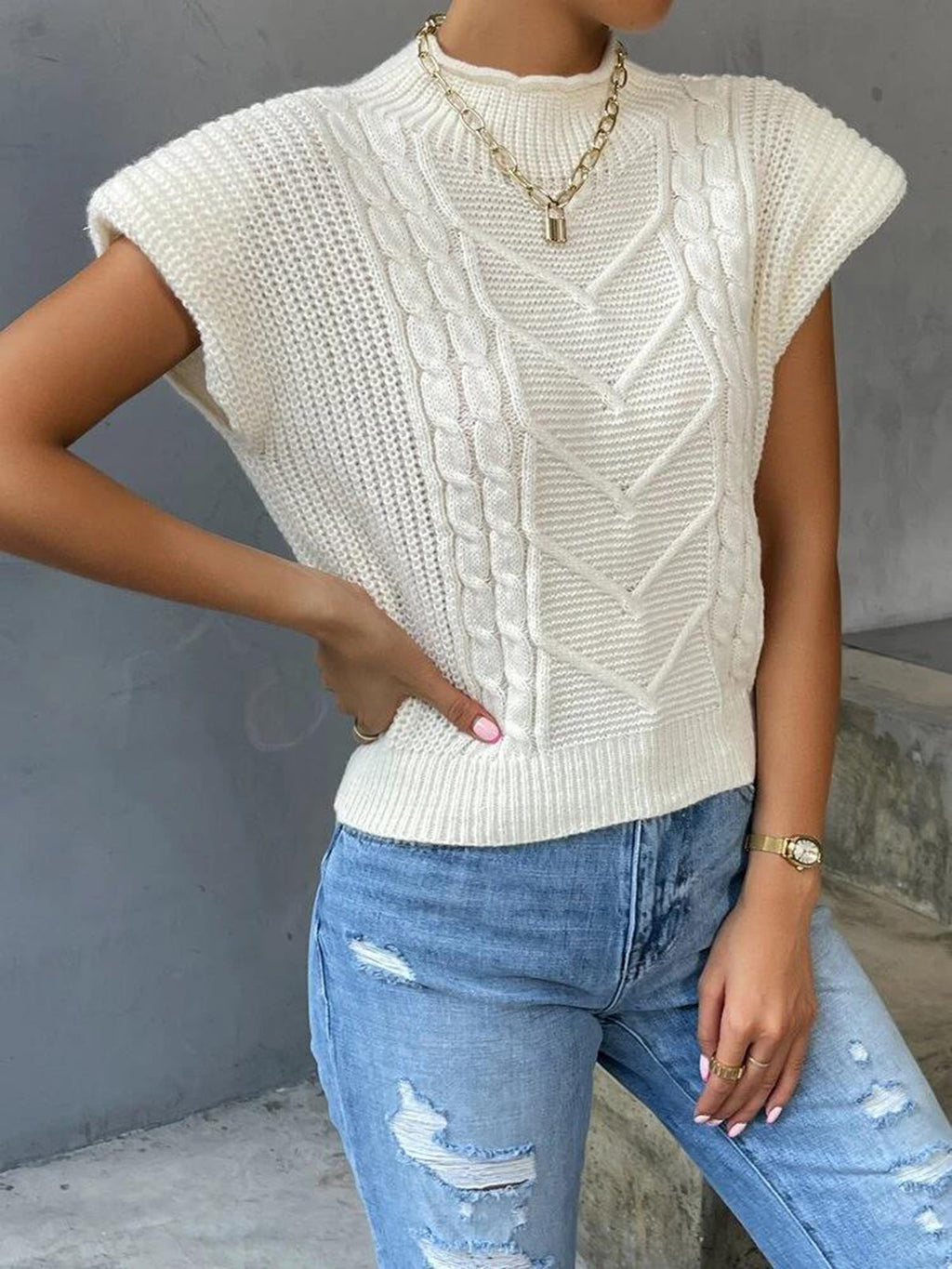 Quiet Luxury Cap Sleeve Sweater Vest